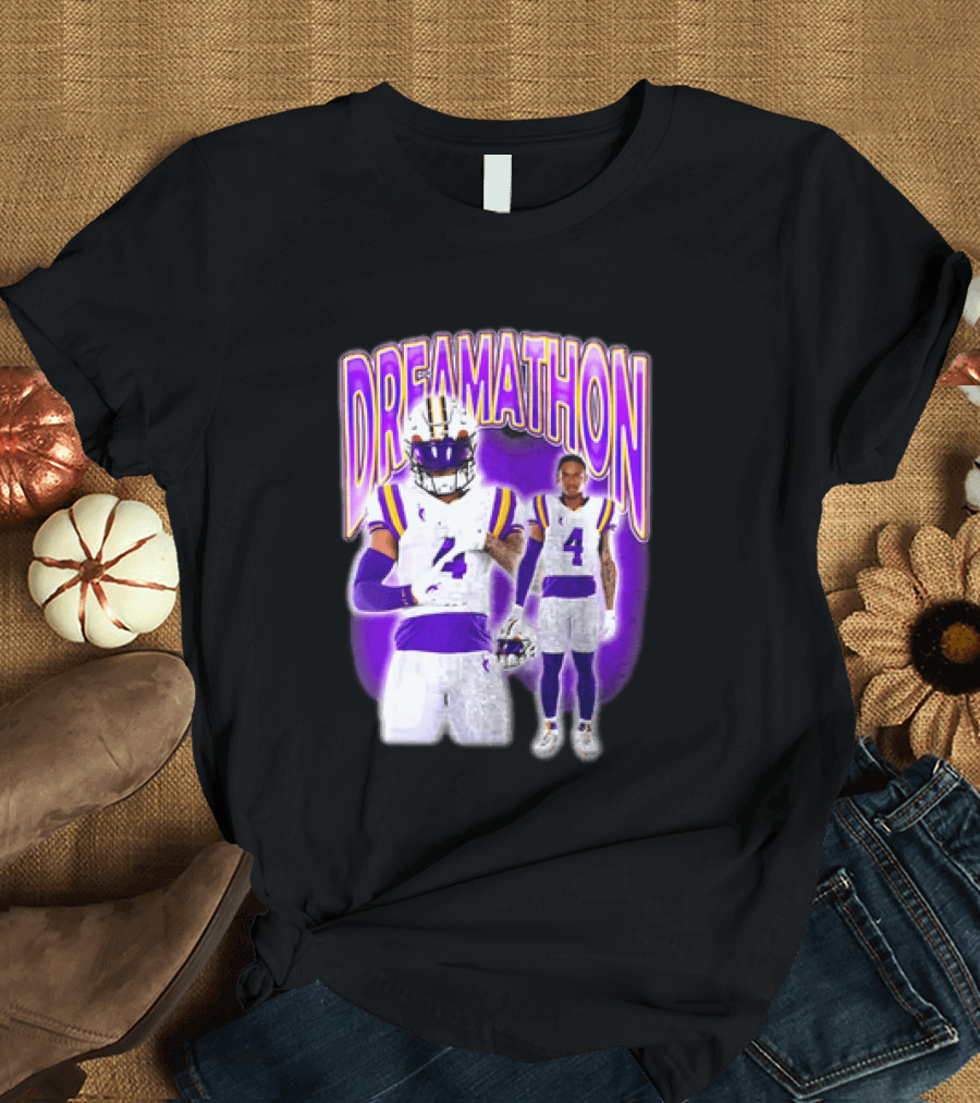 LSU Tigers Dreamathon Gotta Geaux To Work 2 Football 2 Sided T-Shirt