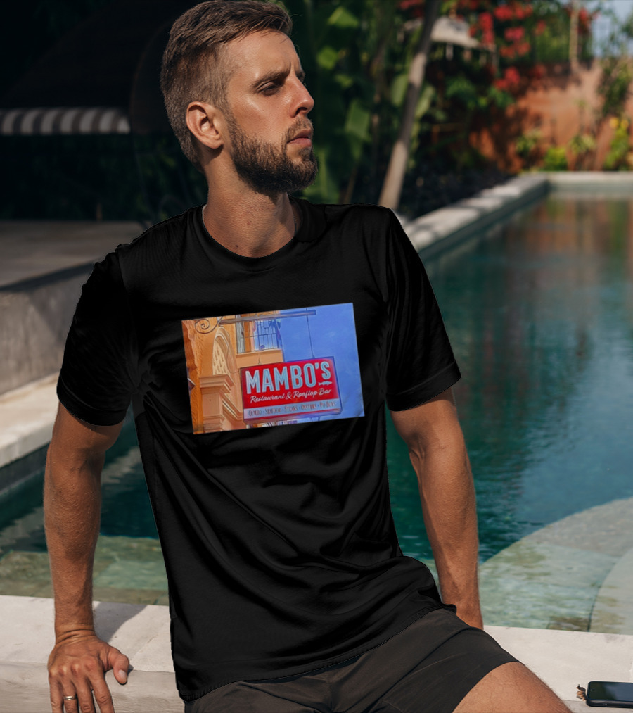 Mambo's Restaurant And Rooftop Bar Gumbo Seafood Steaks Oysters Po Boys T-Shirt