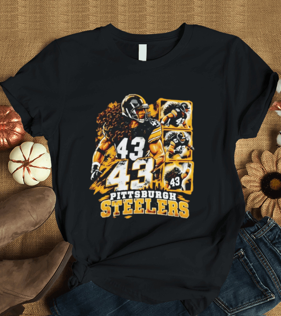 Troy Polamalu 43 Pittsburgh Steelers Football Legend T-Shirt