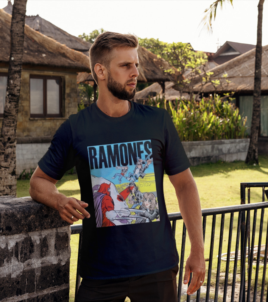 Ramones Rockaway Beach Comic Jack Kirby Style 102nd Street T-Shirt