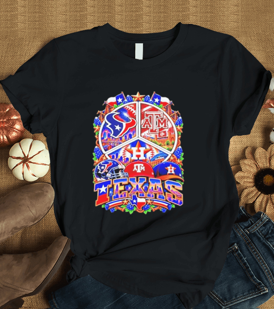 Houston Texans Texas A&M Aggies Houston Astros Texas Sports Team T-Shirt