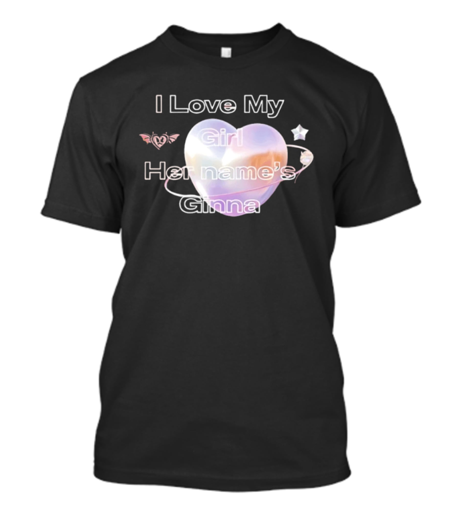 I Love My Girl Her Name's Ginna Heart And Stars T-Shirt