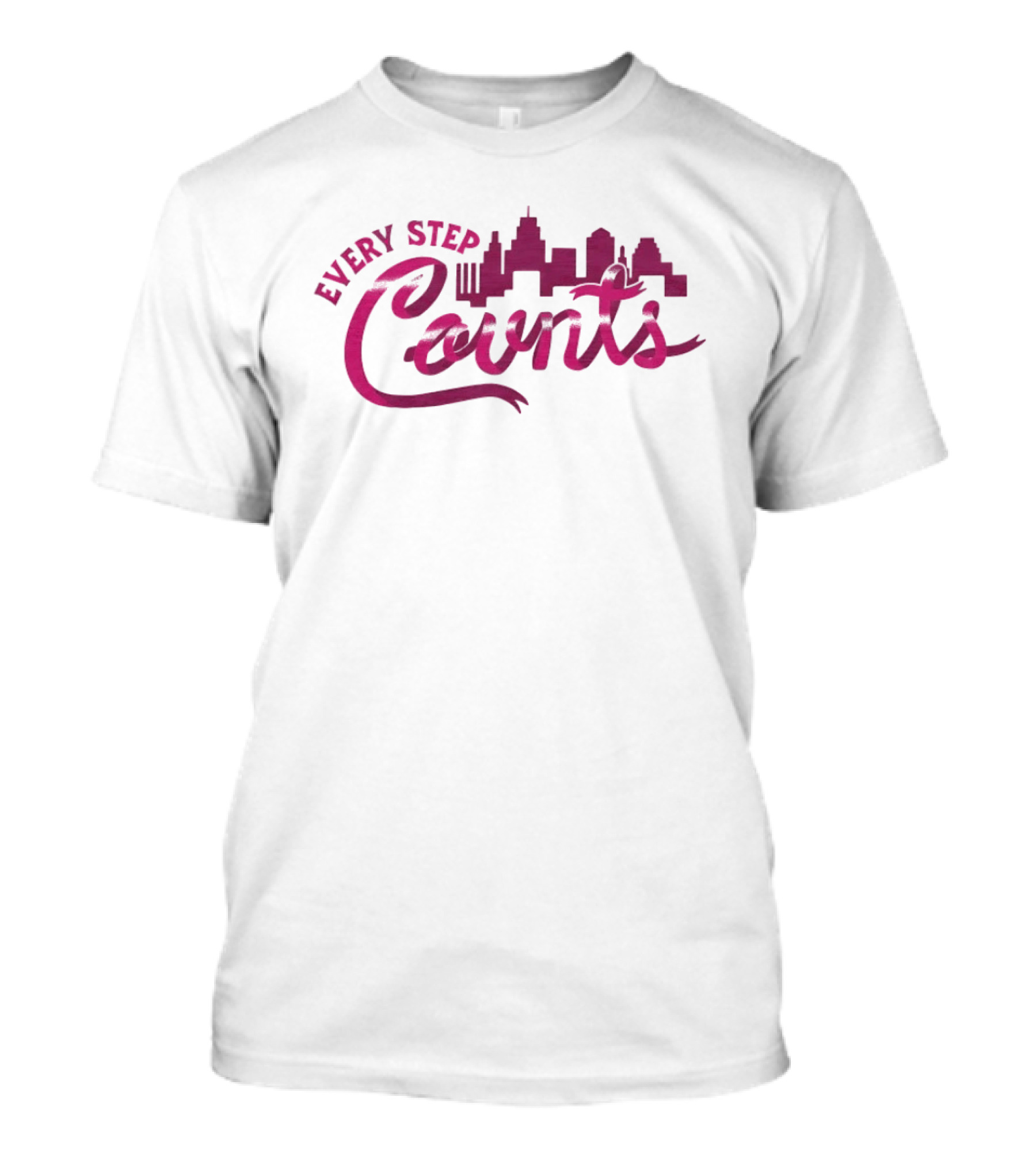 Every Step Counts City Skyline Motivational T-Shirt
