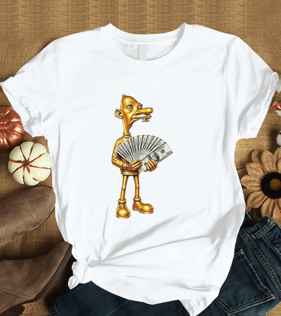 Greg Heffley Gold Money Meme With Cash Stack T-Shirt