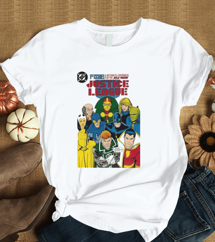 Justice League 1st Issue A Return To Greatness DC Comics Icons Bold Cover T-Shirt