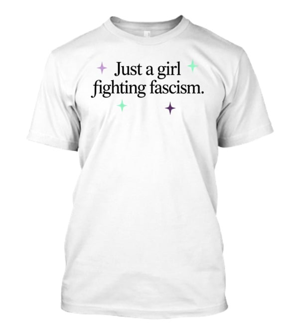 Slavoj Zizek Just A Girl Fighting Fascism Feminist Resistance Stars T-Shirt