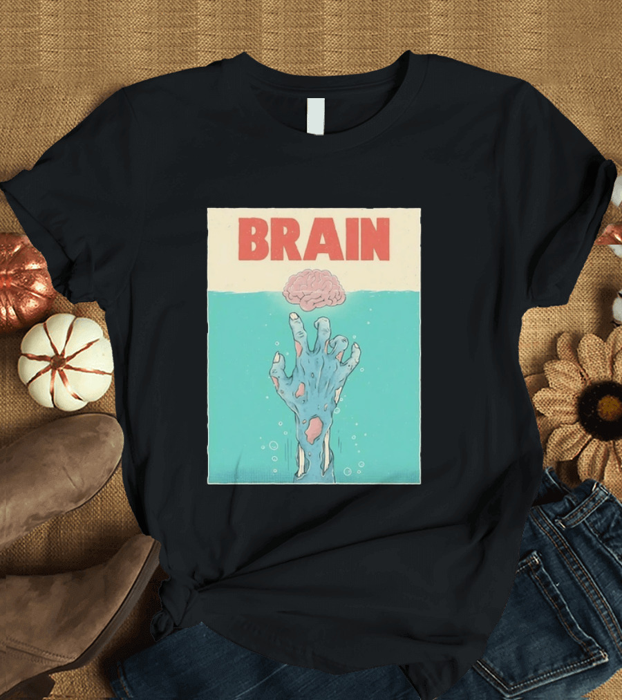Brain Zombie Hand Horror Undead Creepy T-Shirt