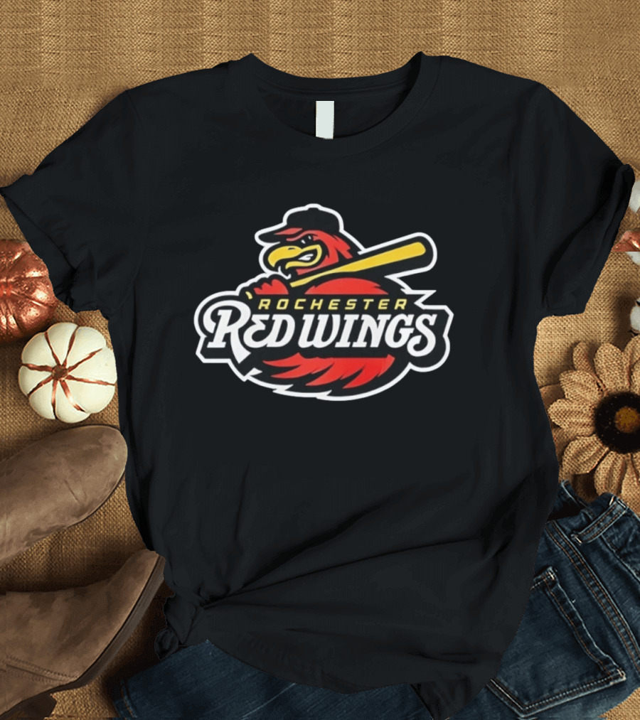 Rochester Red Wings Baseball Team Batting Bird T-Shirt