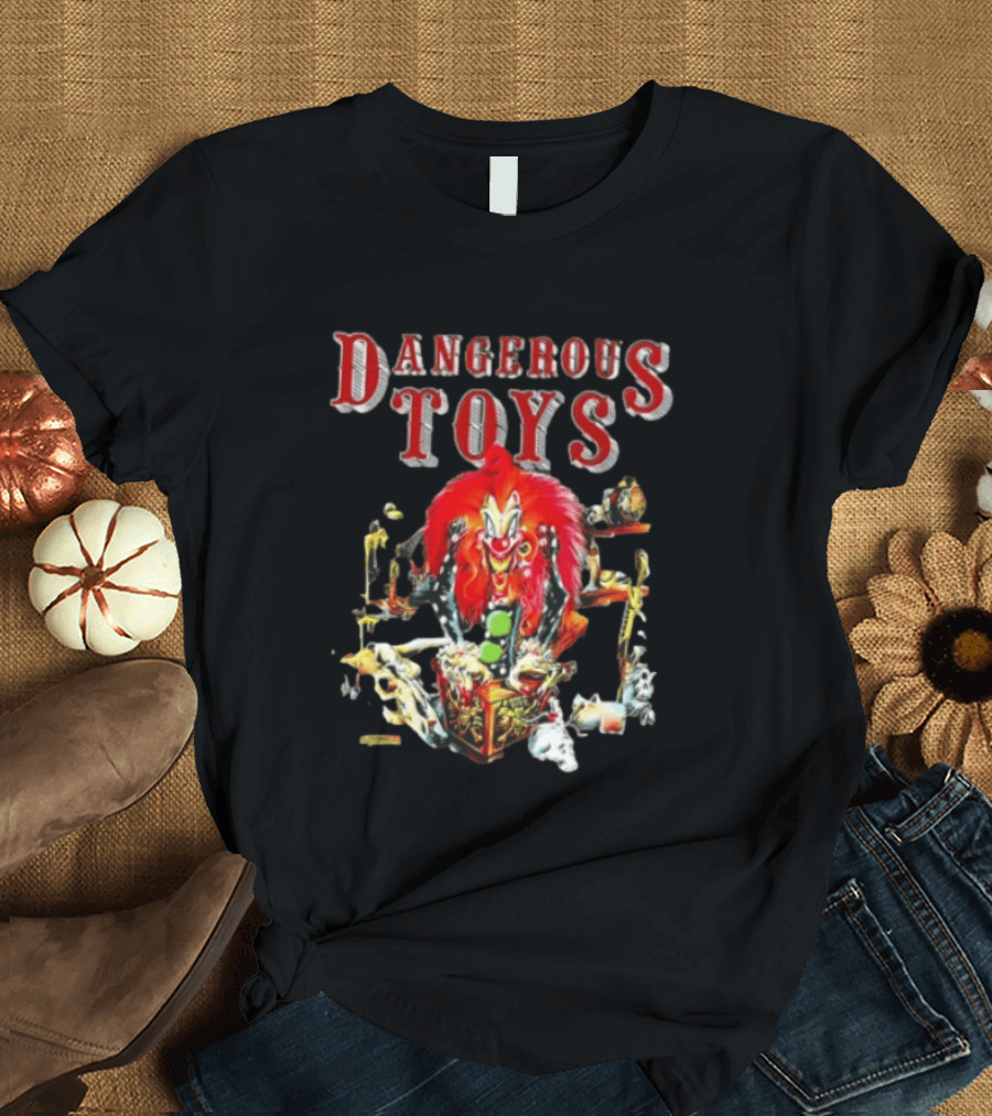 Dangerous Toys Scary Clown Red Hair Jack In The Box T-Shirt