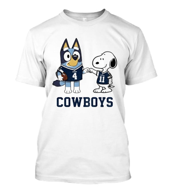 Bluey Snoopy Cowboys Football Team Friendship T-Shirt