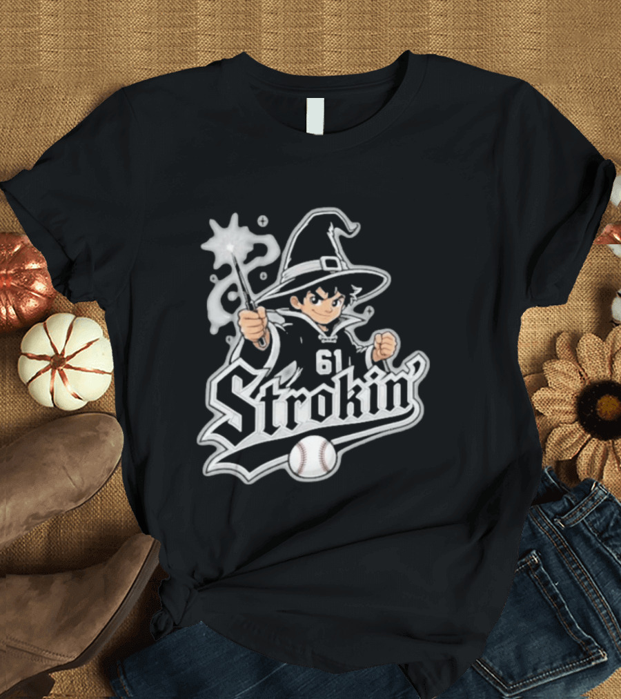 Mike Vasil Wizard Strokin' 61 South Side Chicago White Sox T-Shirt