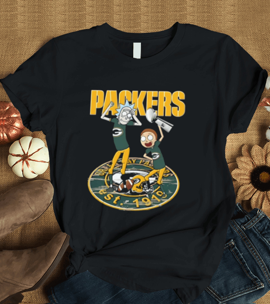 Green Bay Packers Rick Sanchez Morty Smith Est 1919 Packers T-Shirt