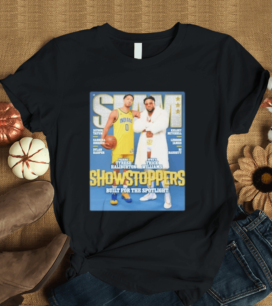 Slam Featuring Tyrese Haliburton And Trick Williams Showstoppers Built For The Spotlight T-Shirt