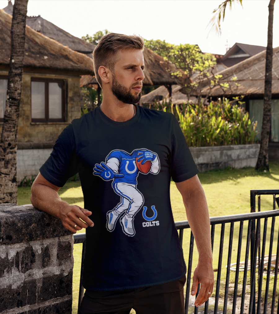 Indianapolis Colts Toddler Yard Rush II Football Player Colts Horseshoe T-Shirt