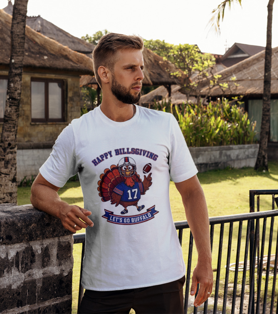 Happy Billsgiving Let's Go Buffalo Turkey 17 Football T-Shirt