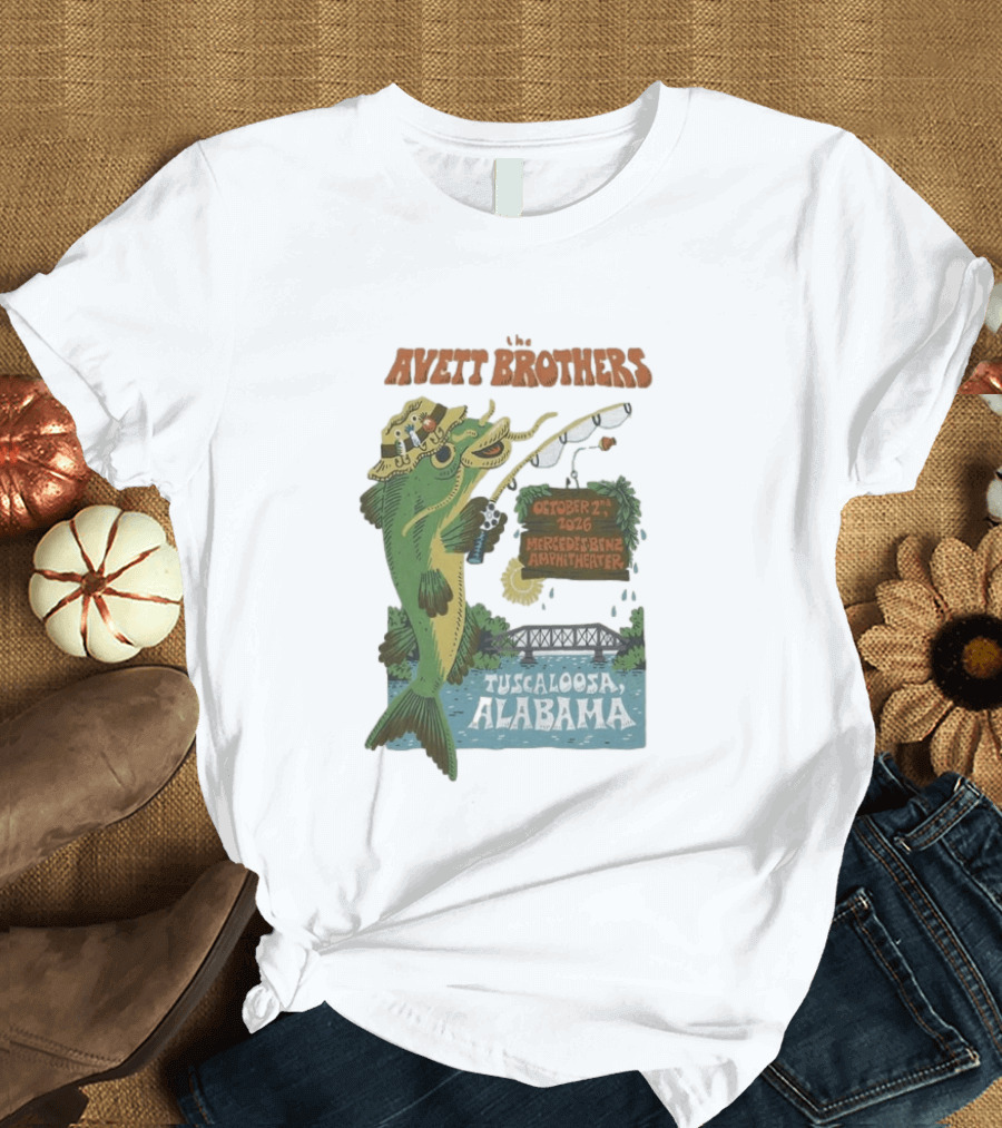The Avett Brothers Tuscaloosa Alabama October 2nd 2026 Mercedes Benz Amphitheater Tour T-Shirt