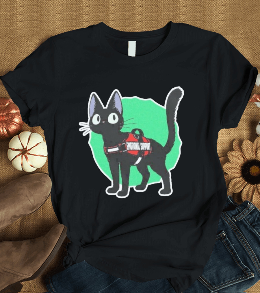 Jiji Kiki's Delivery Service Emotional Support Cat With Harness Patch T-Shirt