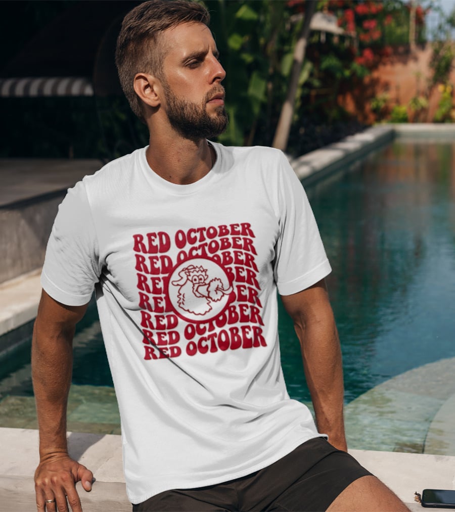 Philadelphia Phillies Red October 2023 Fan Gear With Phillie Phanatic T-Shirt