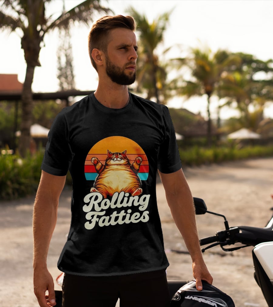 Rolling Fatties Vintage Sunset Cat T-Shirt