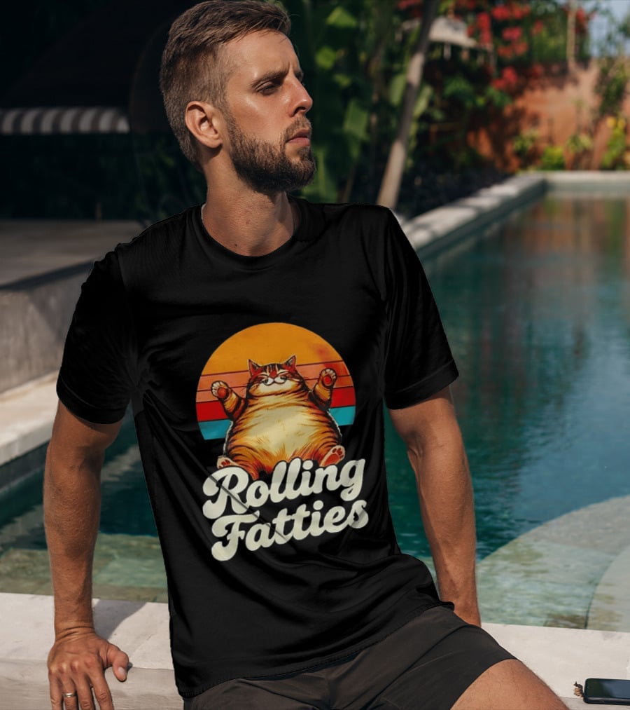 Rolling Fatties Vintage Sunset Cat T-Shirt