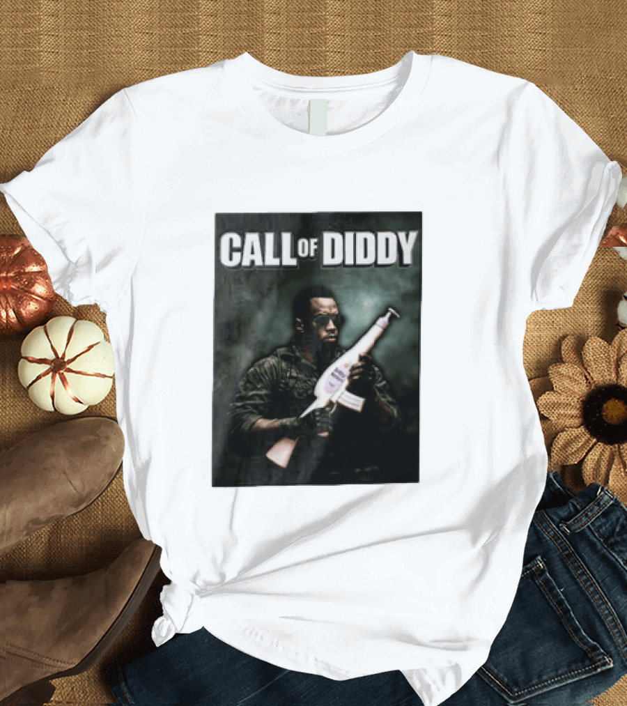 Call Of Diddy Sean Combs Parody Lotion Gun T-Shirt
