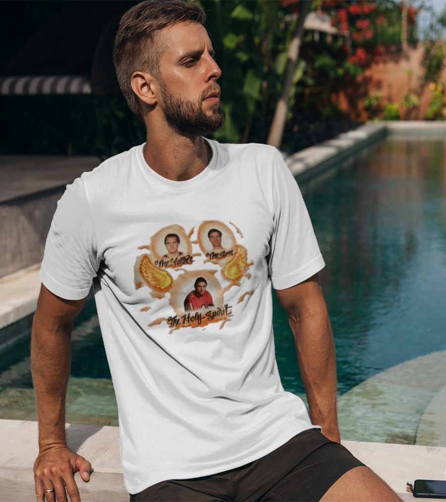 The Father The Son The Holy Spirit Hockey Trio With Wings T-Shirt