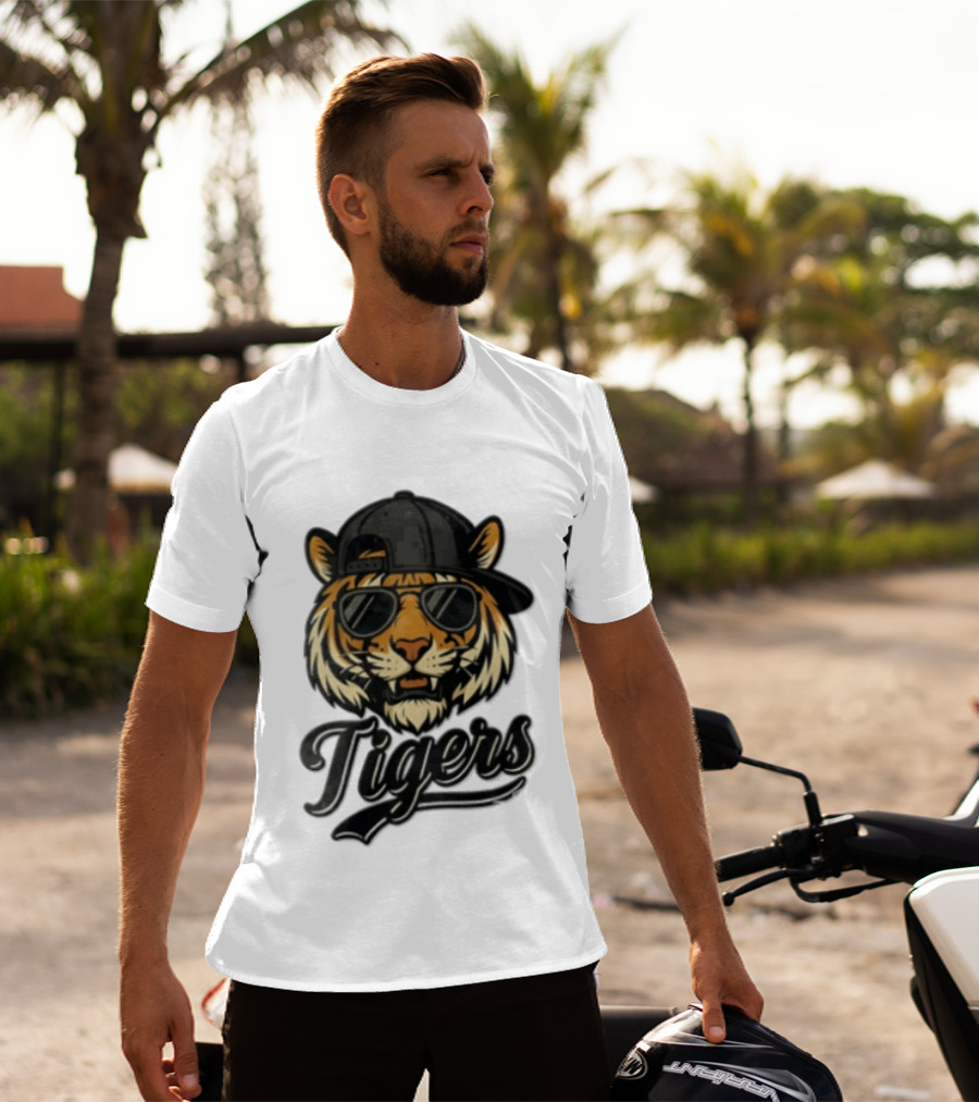 Tiger Sunglasses Baseball Cap Cool Cat T-Shirt
