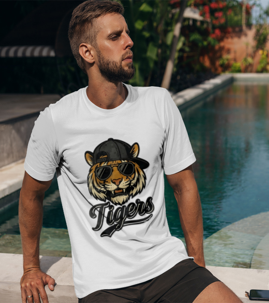 Tiger Sunglasses Baseball Cap Cool Cat T-Shirt