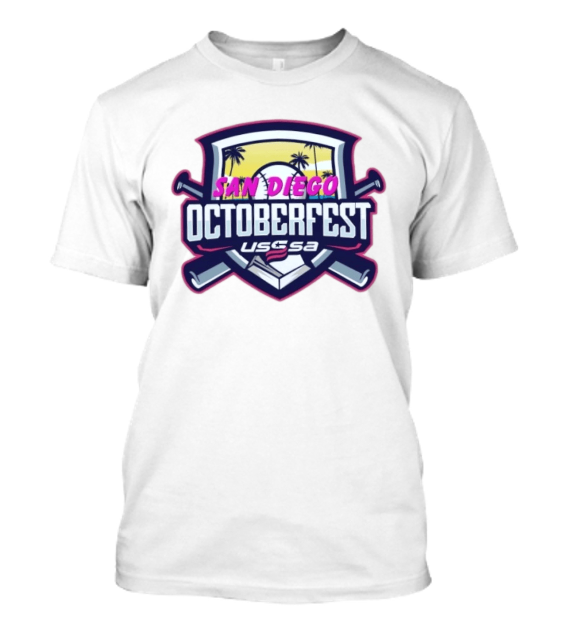 USSSA San Diego Oktoberfest Baseball Event Palms Sunset T-Shirt
