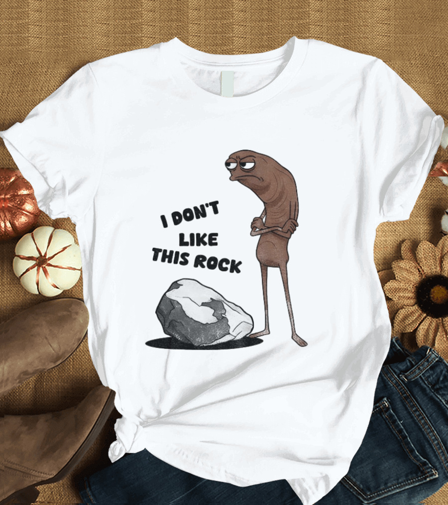 Marcus The Worm I Don't Like This Rock Grumpy Cartoon Expression T-Shirt