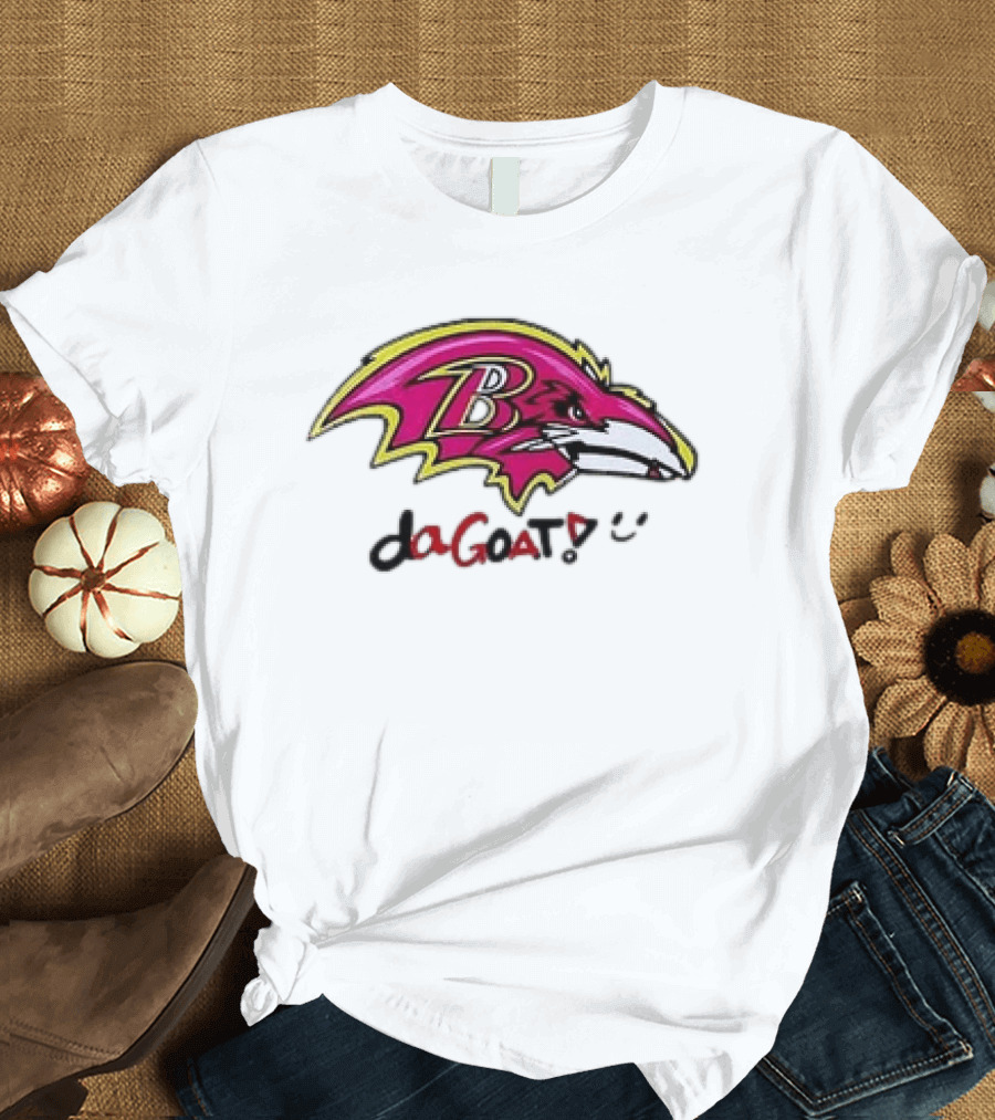 Baltimore Ravens Da Goat Pink Heroes Fighting Cancer T-Shirt