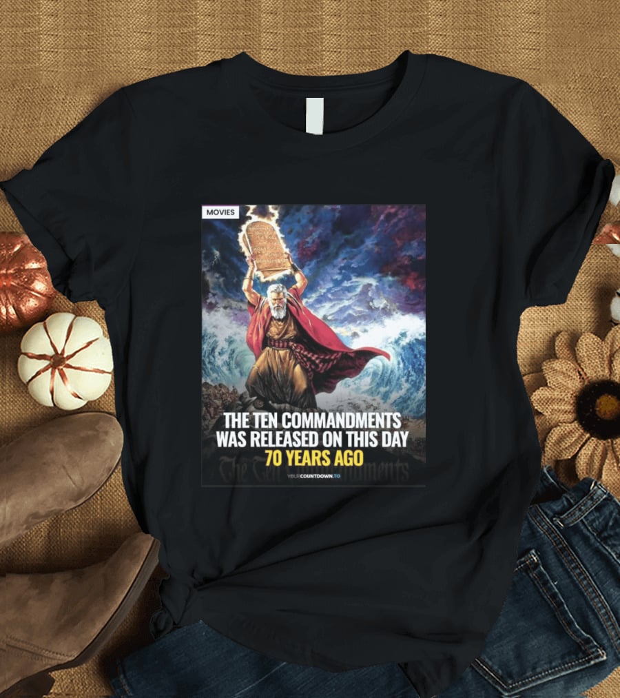 The Ten Commandments 1956 Cecil B. DeMille Epic Moses Parting Sea Anniversary T-Shirt
