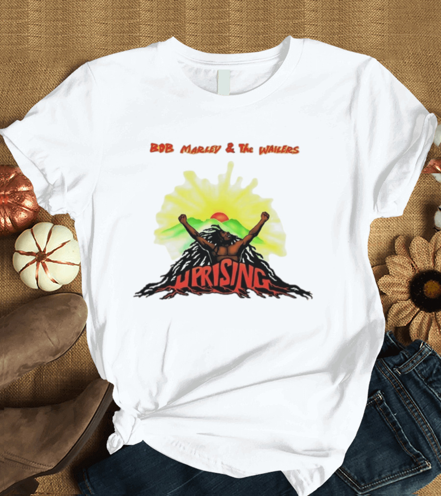 Bob Marley & The Wailers Uprising Reggae Sunburst Mountain T-Shirt