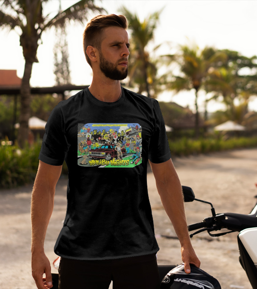 Malibu Nights NinetyNine Social Bar X Malibu Skateshop The Vigilante T-Shirt