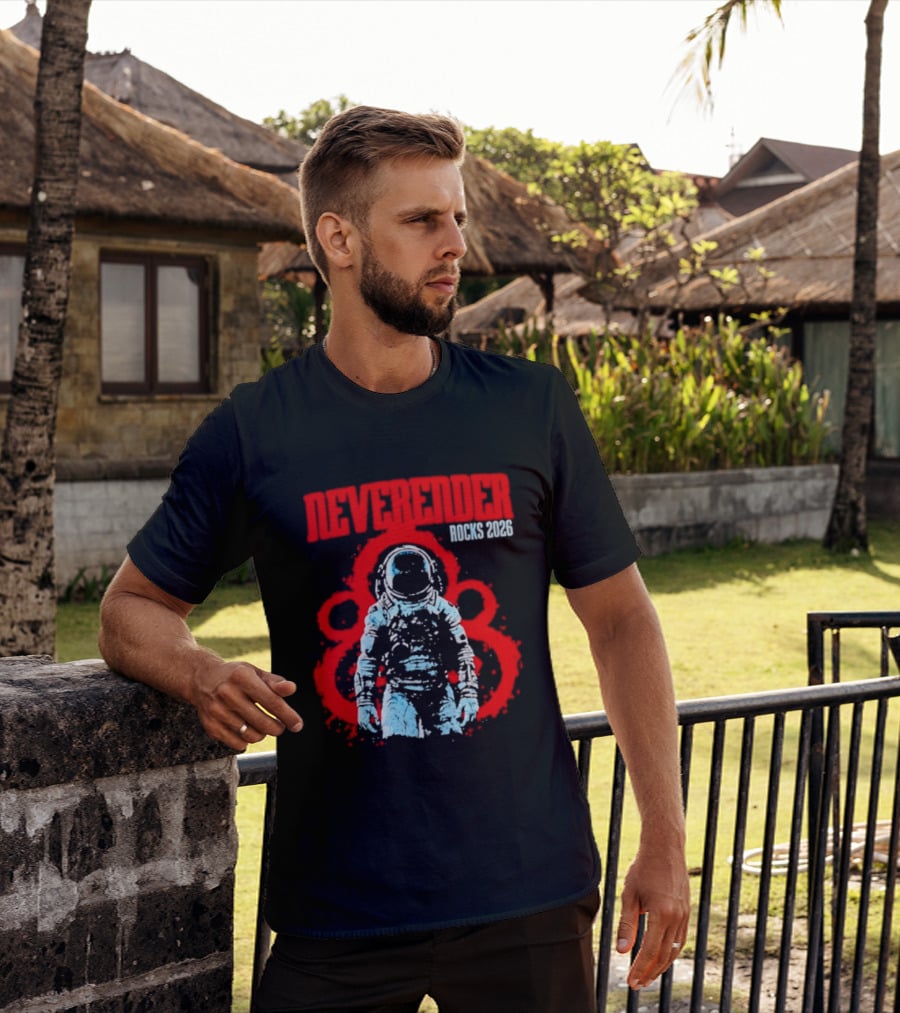 Neverender Rocks 2026 Astronaut Space Music Tour Splash T-Shirt