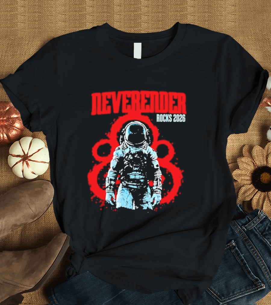 Neverender Rocks 2026 Astronaut Space Music Tour Splash T-Shirt