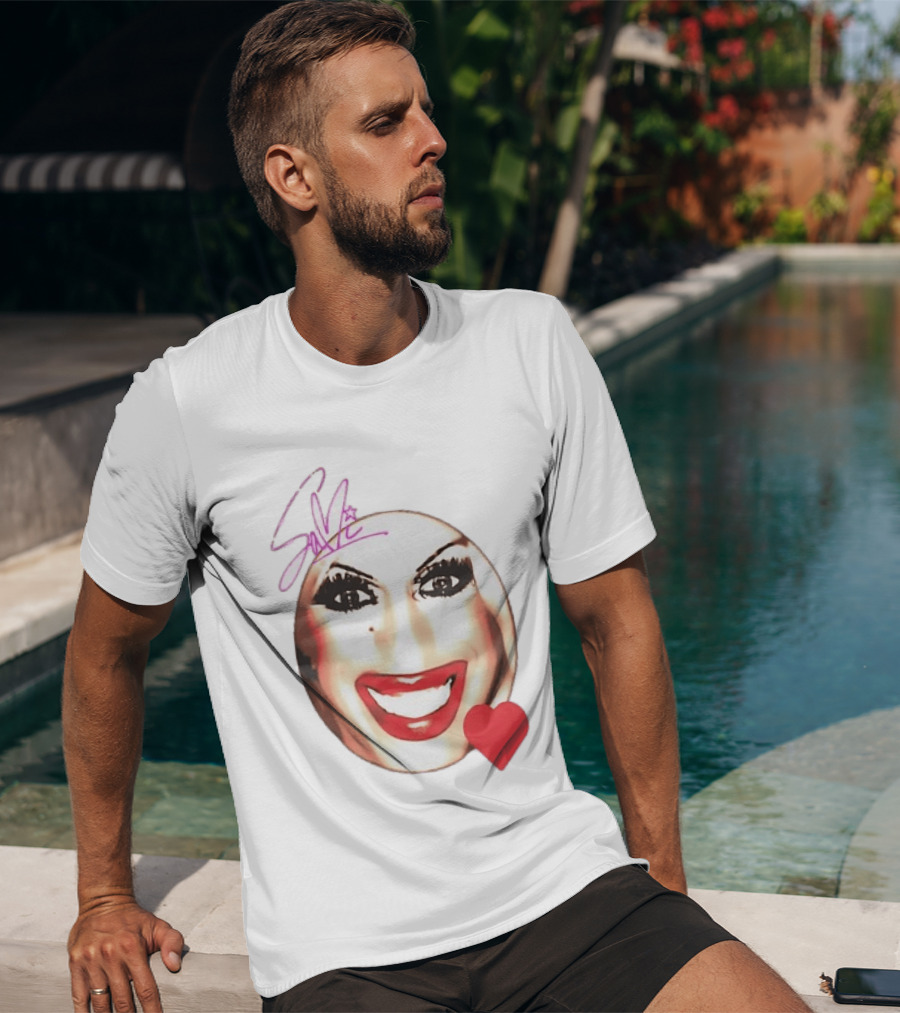 Save Signature Heavy Makeup Smile Red Heart T-Shirt