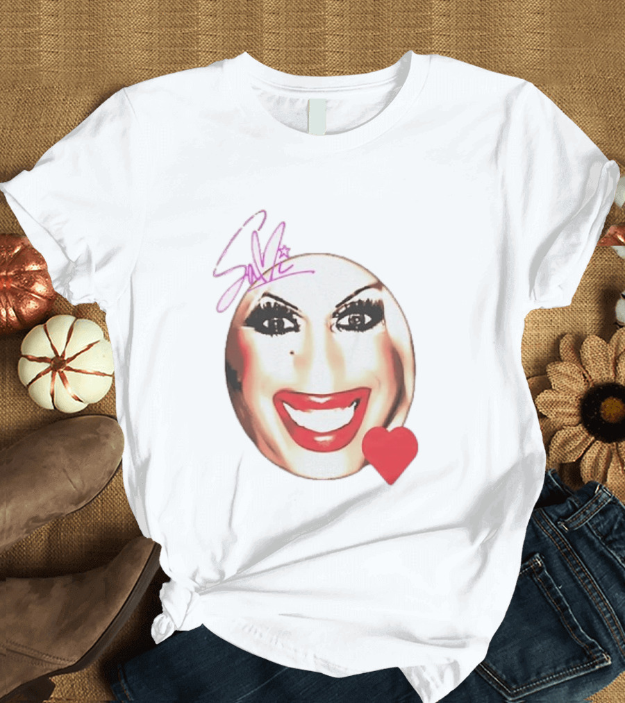 Save Signature Heavy Makeup Smile Red Heart T-Shirt