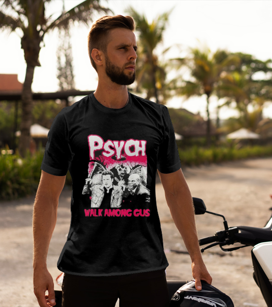 Psych Walk Among Gus Shawn Spencer Burton Guster Comic T-Shirt
