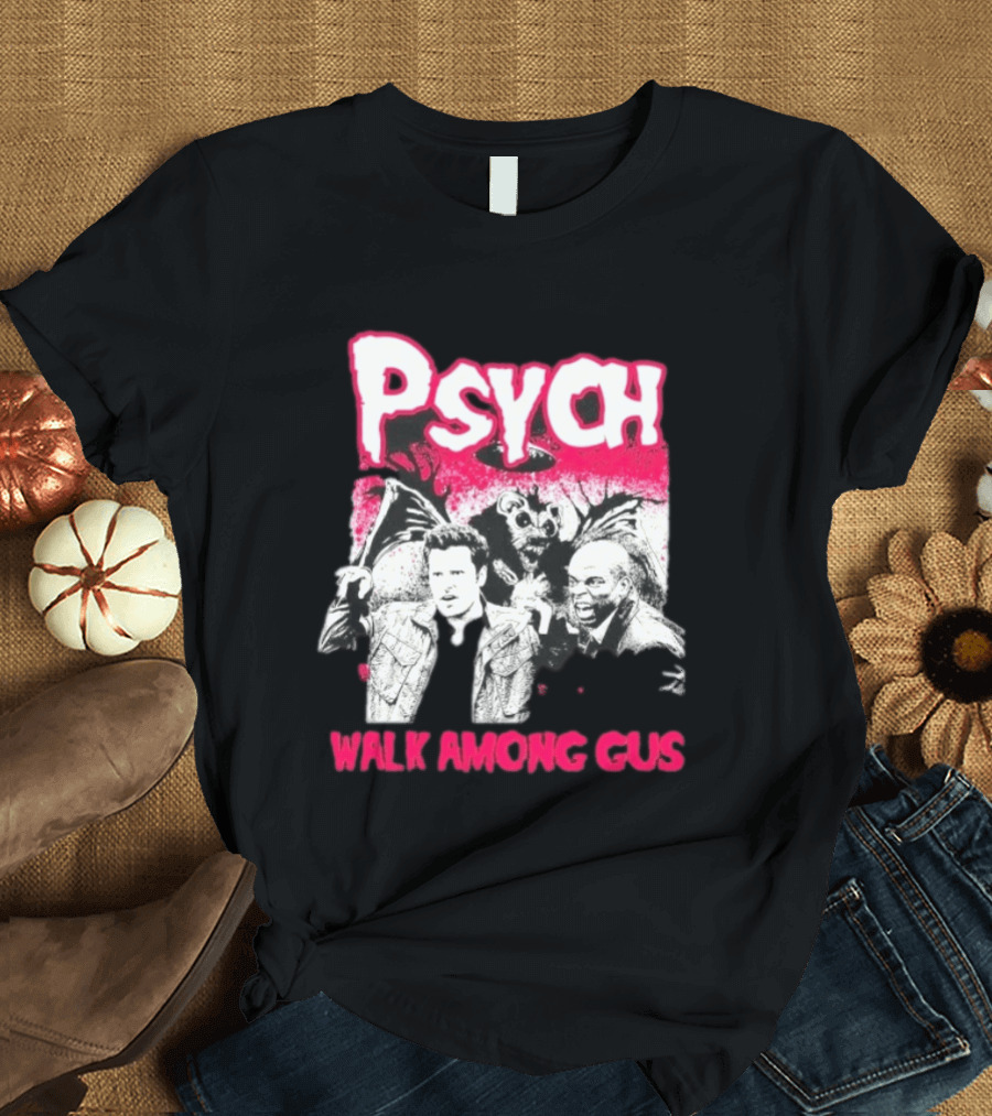 Psych Walk Among Gus Shawn Spencer Burton Guster Comic T-Shirt