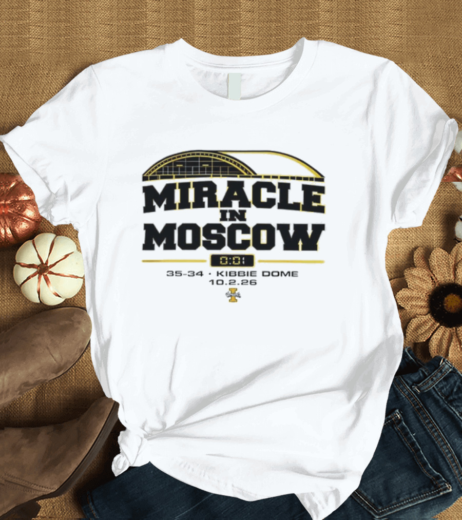 Idaho Vandals Miracle In Moscow 35 34 Kibbie Dome October 2 2026 T-Shirt