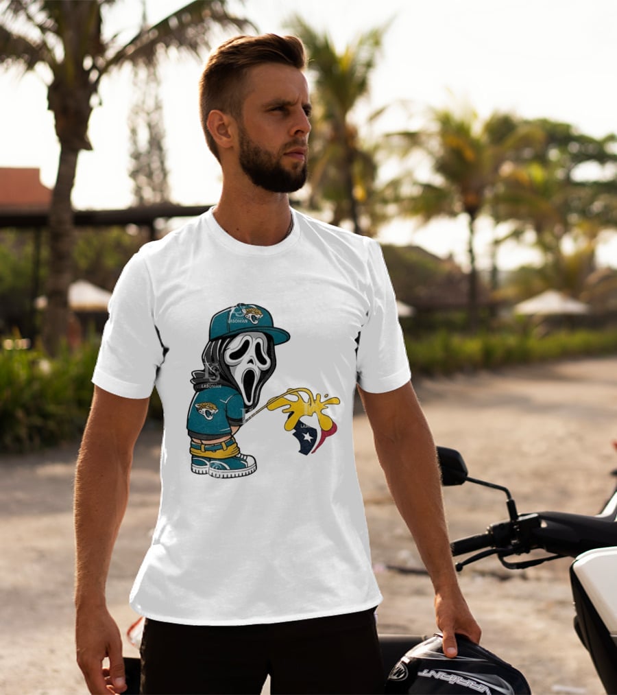 Jacksonville Jaguars Ghostface Pissing On Houston Texans T-Shirt