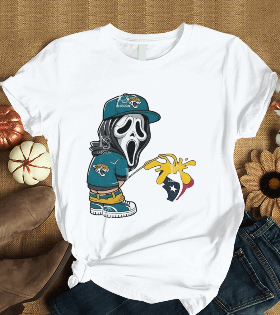 Jacksonville Jaguars Ghostface Pissing On Houston Texans T-Shirt