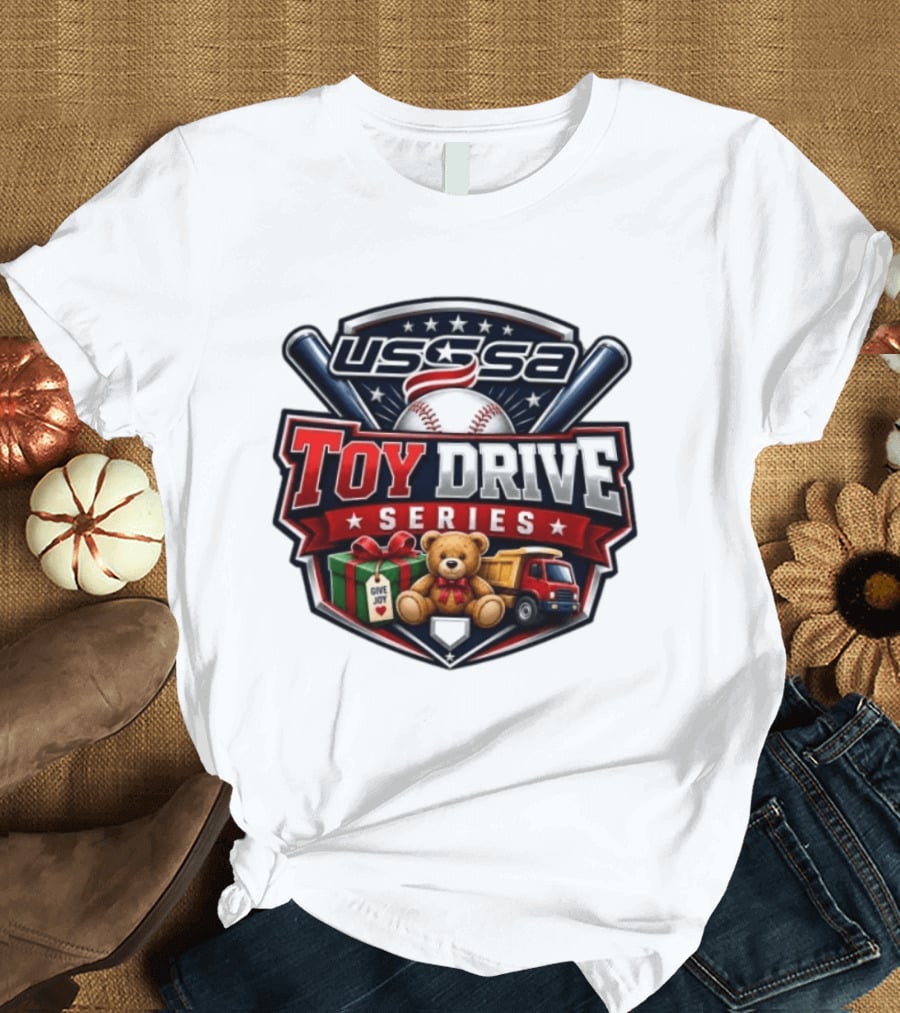 USSSA Toy Drive Series Teddy Bear Truck Give Joy Baseball Tournament T-Shirt
