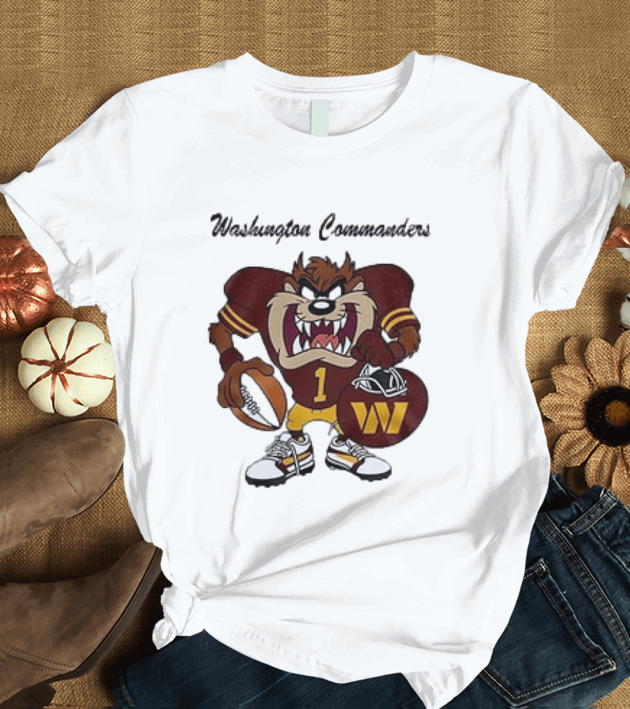 Washington Commanders Taz Looney Tunes Collaboration Football Fan Gear T-Shirt