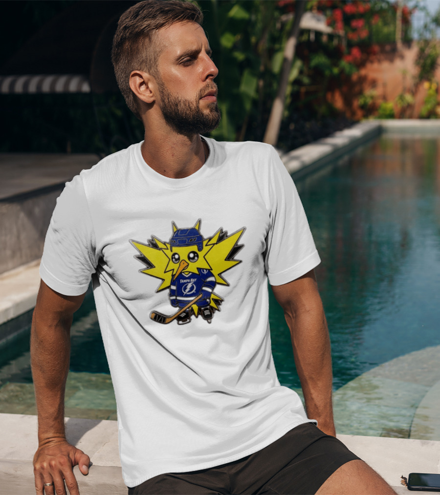 Zapdos Tampa Bay Lightning NHL Pokemon Hockey Cartoon T-Shirt