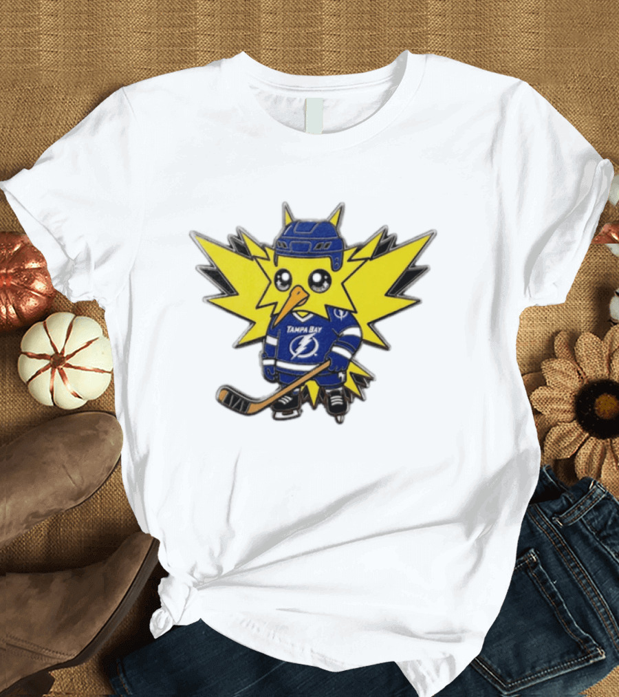 Zapdos Tampa Bay Lightning NHL Pokemon Hockey Cartoon T-Shirt