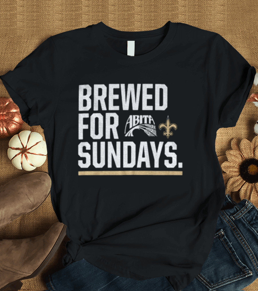 Brewed For Sundays New Orleans Saints Fleur De Lis Abita T-Shirt