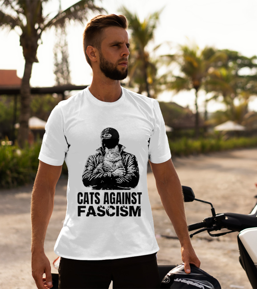 Cats Against Fascism Anarchist Cat Resistance Anti Fascist Movement T-Shirt
