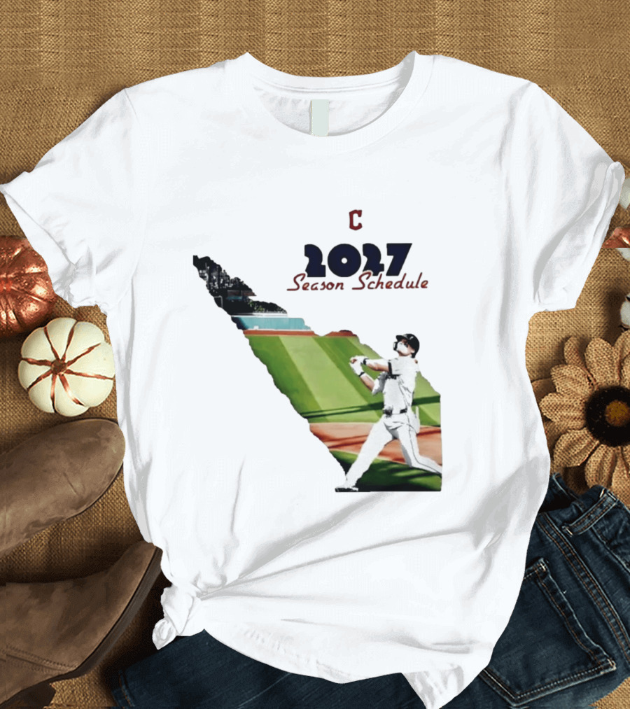 Cleveland Baseball 2027 Season Schedule Batter Action T-Shirt